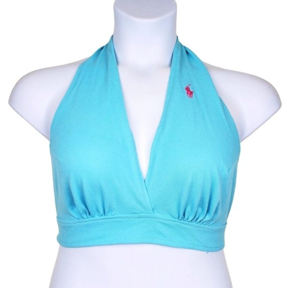 Urban Renewal Womens Blue Halter Crop Top Size M/L